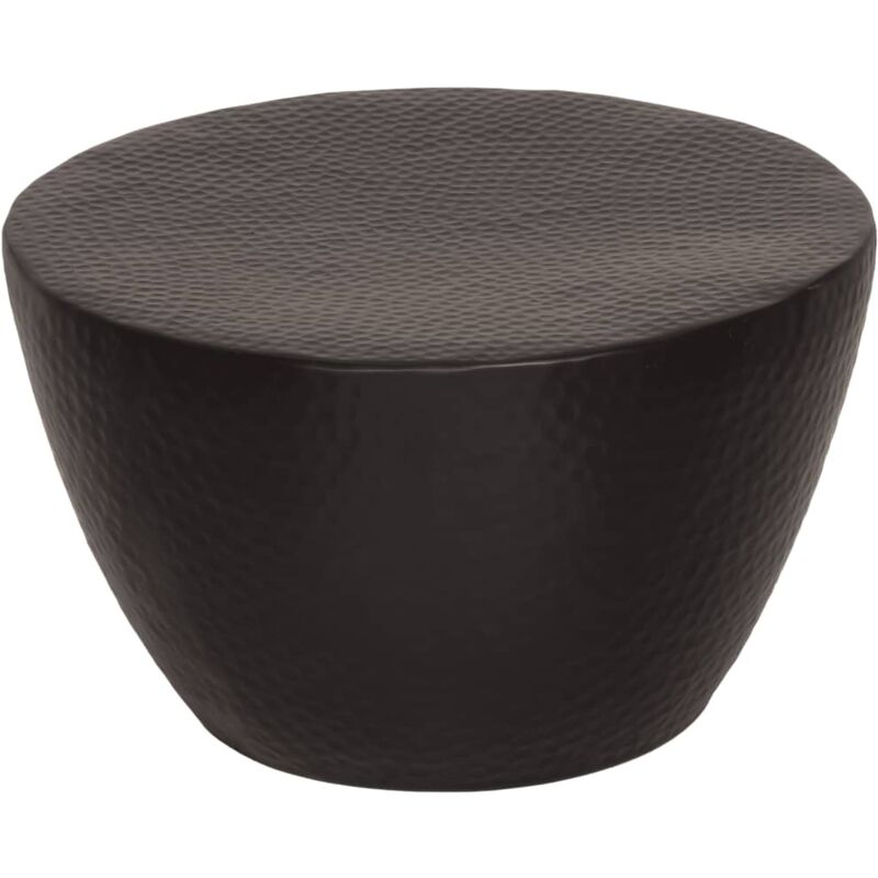 foto del prodotto tavolino da salotto in alluminio martellato 50x30 cm nero vidaxl