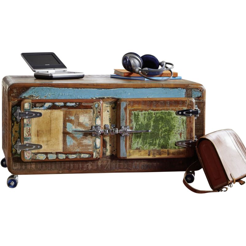 foto del prodotto tavolino da salotto in legno di legno riciclato 90x60x40 multicolore laccato freezy 20