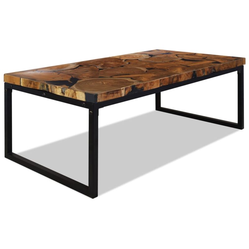foto del prodotto tavolino da salotto in legno di teak e resina 110x60x40 cm vidaxl