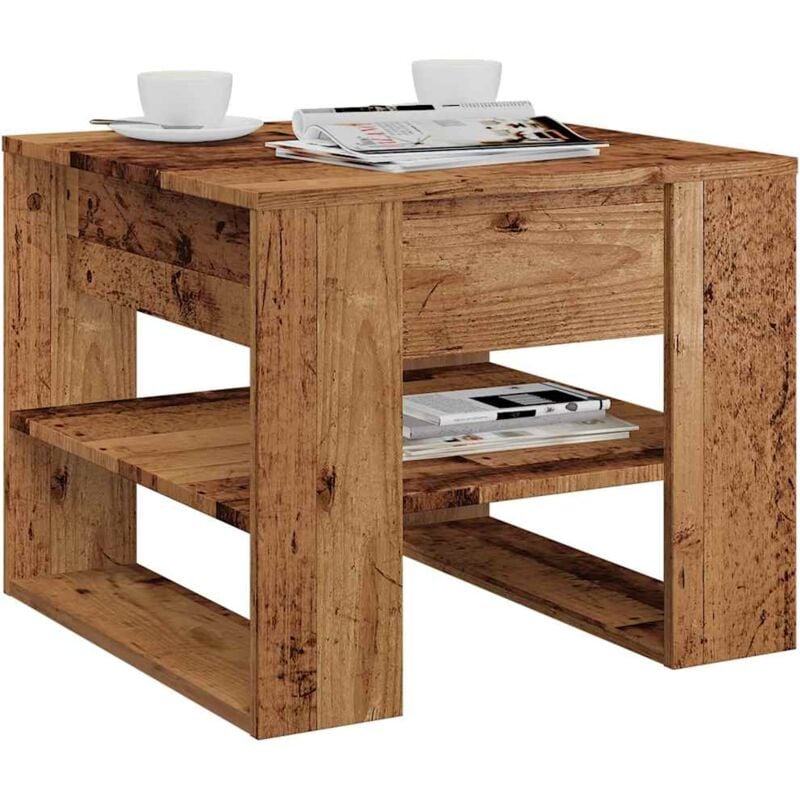 foto del prodotto tavolino da salotto legno vecchio 55,5x55x45 cm in truciolato vidaxl
