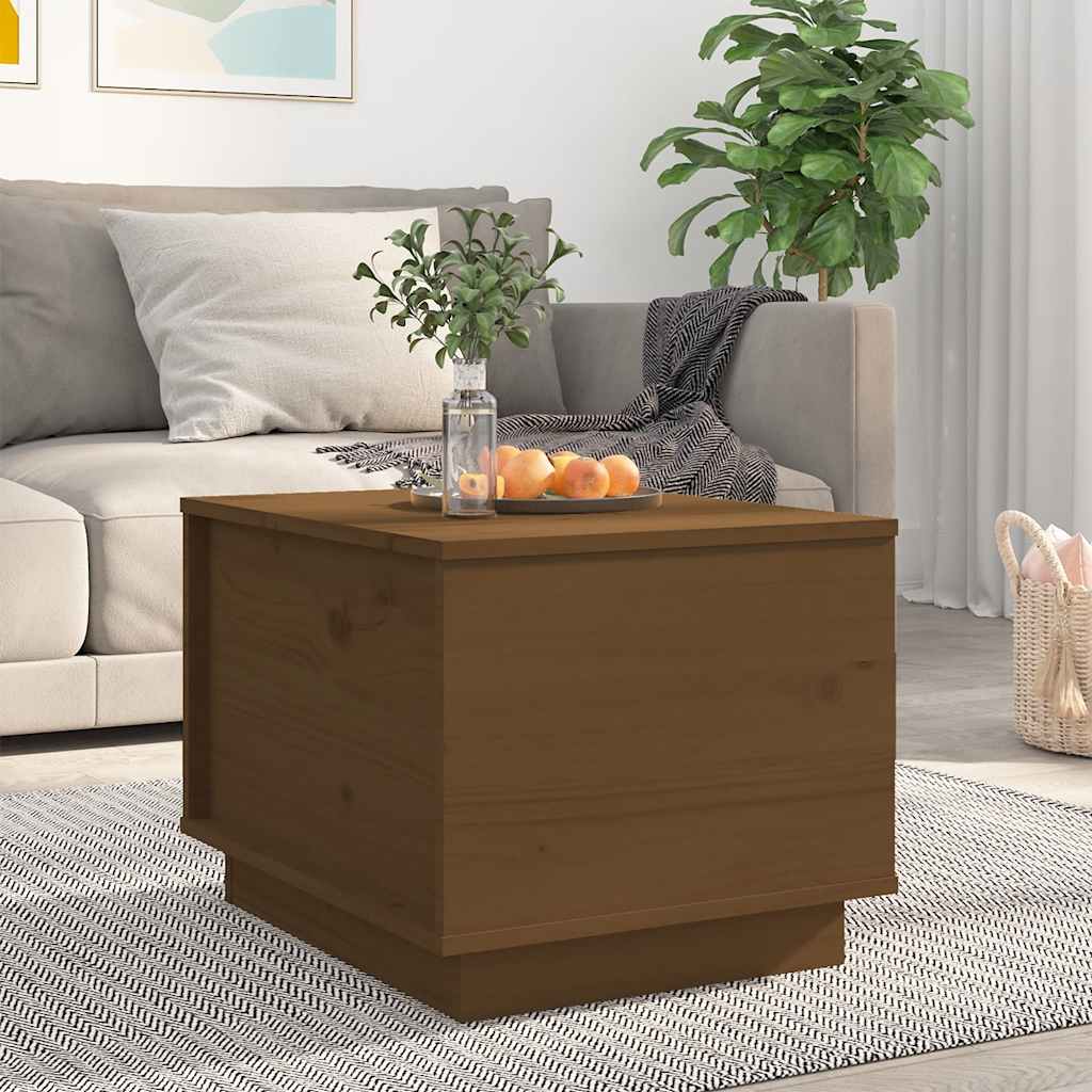 foto del prodotto tavolino da salotto miele 40x50x35 cm legno massello di pino