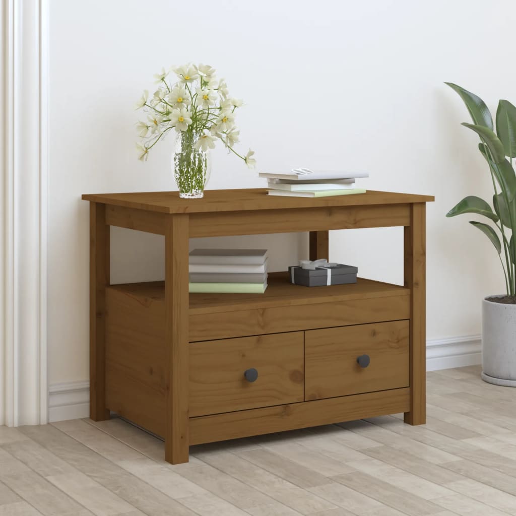 foto del prodotto tavolino da salotto miele 71x49x55 cm in legno massello di pino cod mxl 26062