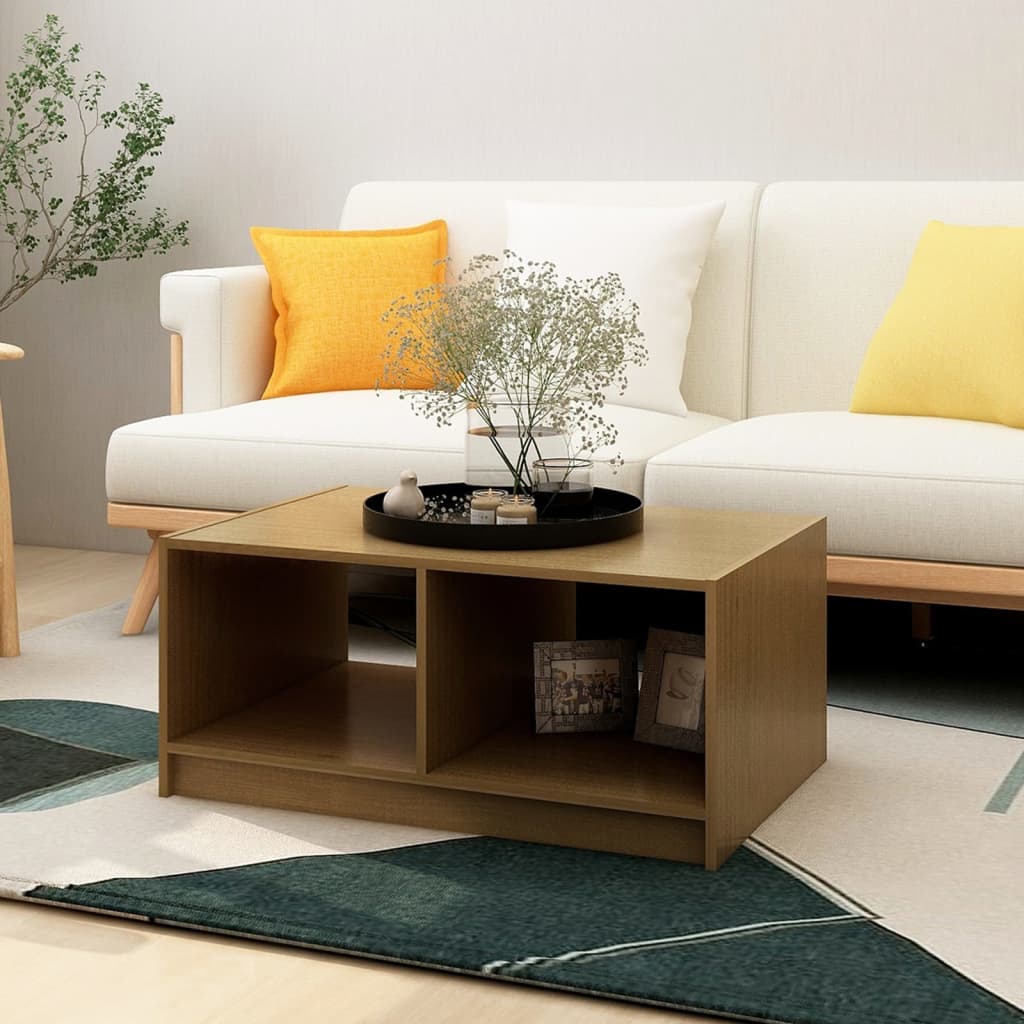 foto del prodotto tavolino da salotto miele 75x50x33,5 cm legno massello di pino cod mxl 19251
