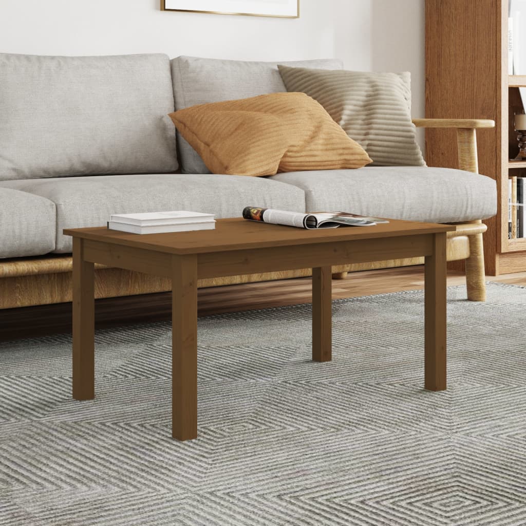 foto del prodotto tavolino da salotto miele 80x50x40 cm legno massello di pino cod mxl 25777