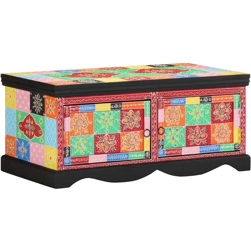 foto del prodotto tavolino da salotto multicolore 90x50x40cm legno massello mango