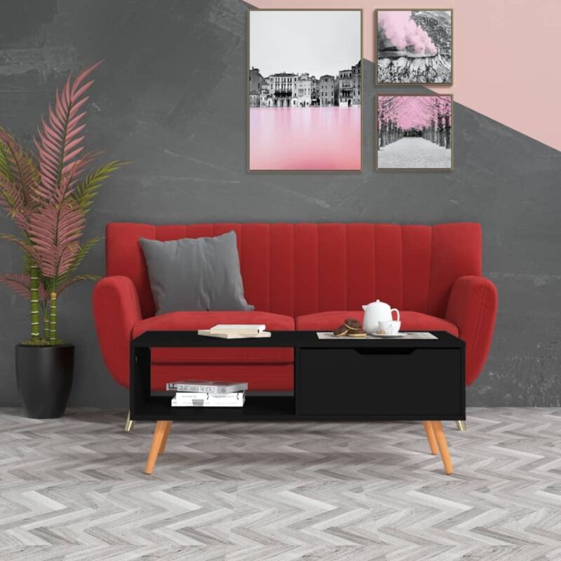 foto del prodotto tavolino da salotto nero 100x49,5x43 cm in legno multistrato vidaxl