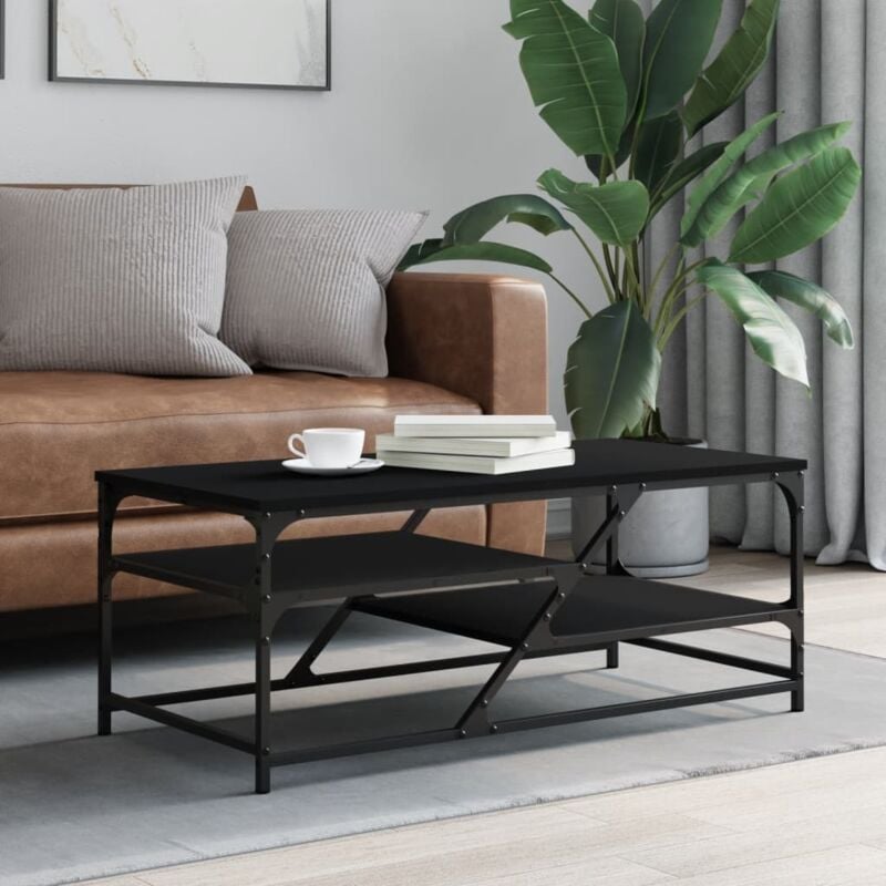 foto del prodotto tavolino da salotto nero 100x49x40 cm in legno multistrato vidaxl