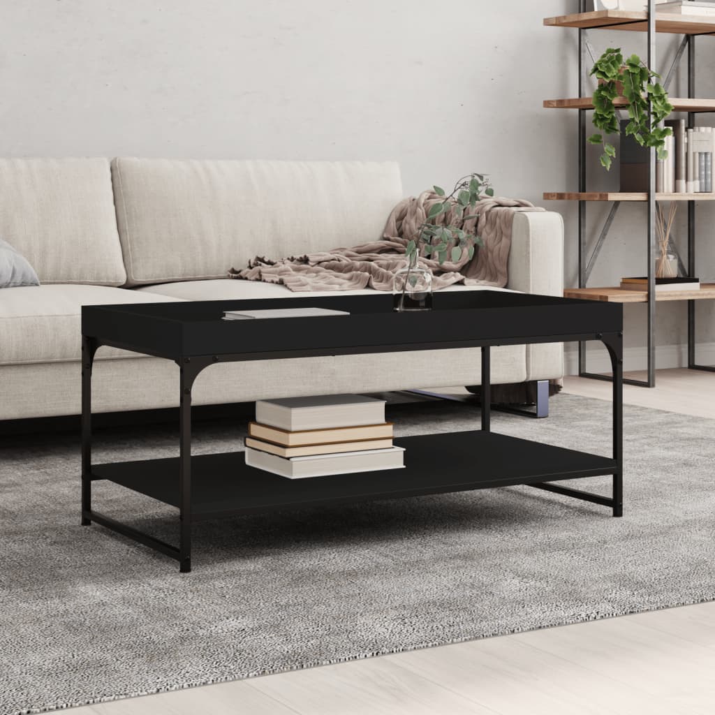 foto del prodotto tavolino da salotto nero 100x49x45 cm in legno multistratocod mxl 106054