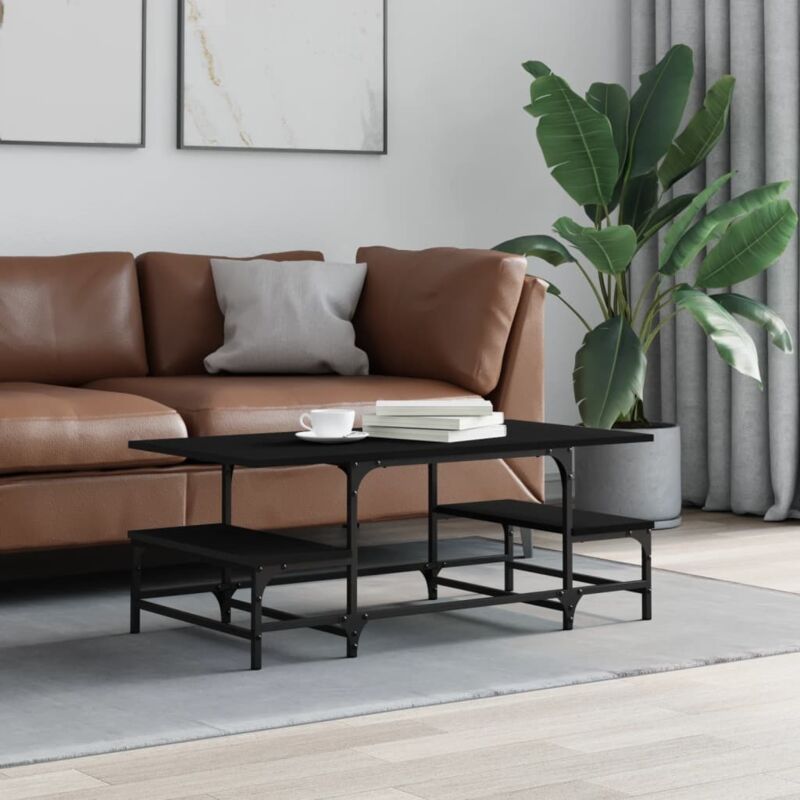 foto del prodotto tavolino da salotto nero 100x50,5x40 cm in legno multistrato vidaxl