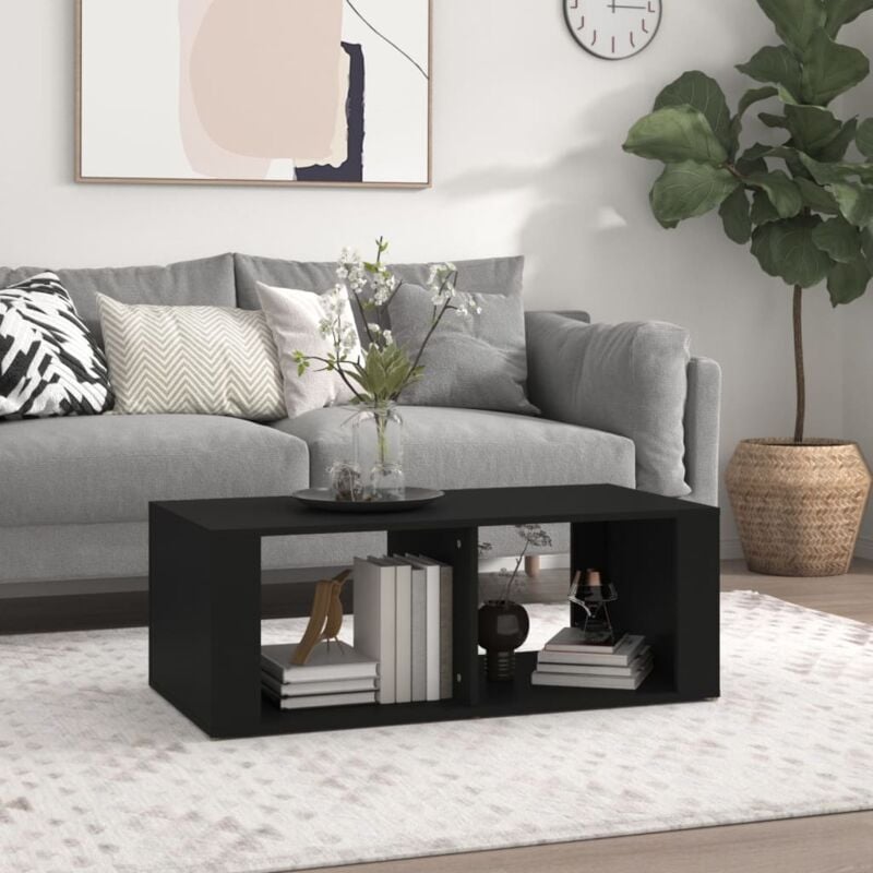 foto del prodotto tavolino da salotto nero 100x50x36 cm in legno multistrato vidaxl