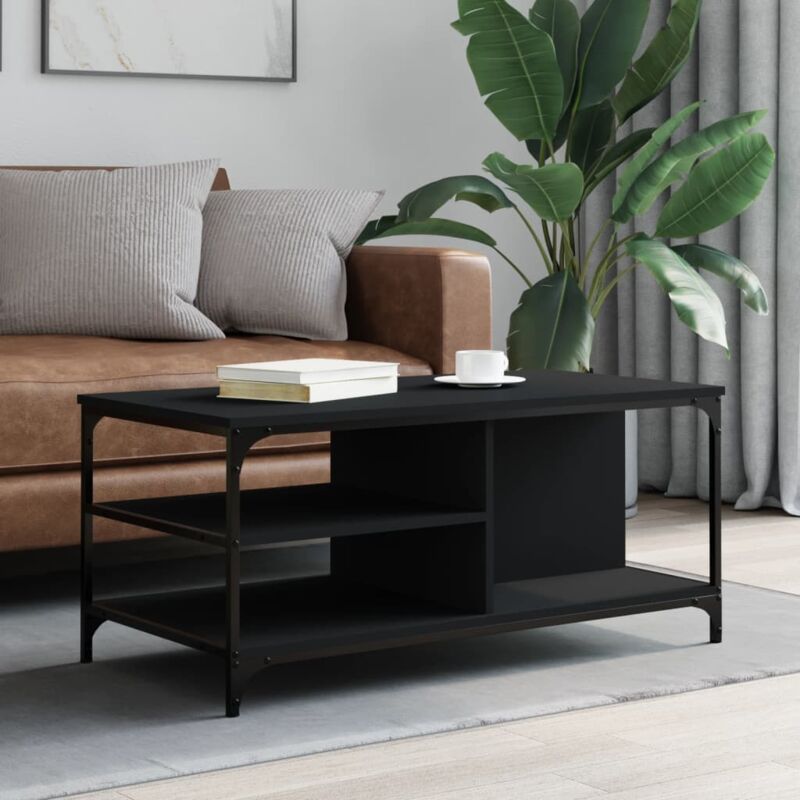 foto del prodotto tavolino da salotto nero 100x50x45 cm in legno multistrato vidaxl 209461