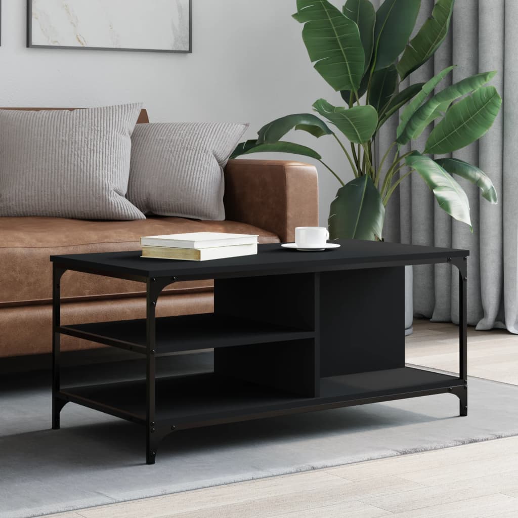 foto del prodotto tavolino da salotto nero 100x50x45 cm in legno multistratocod mxl 130734