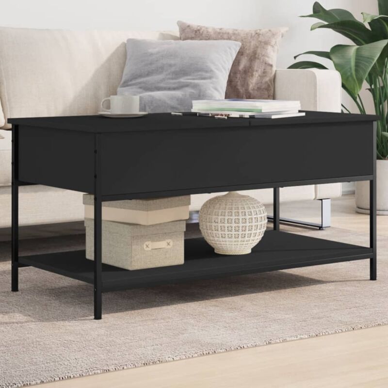 foto del prodotto tavolino da salotto nero 100x50x50cm legno multistrato metallo vidaxl