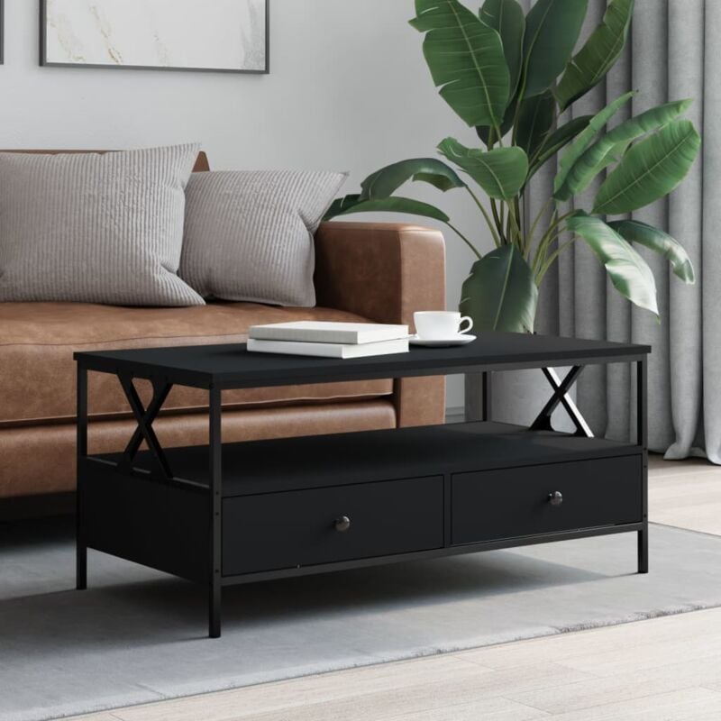 foto del prodotto tavolino da salotto nero 100x51x45 cm in legno multistrato vidaxl