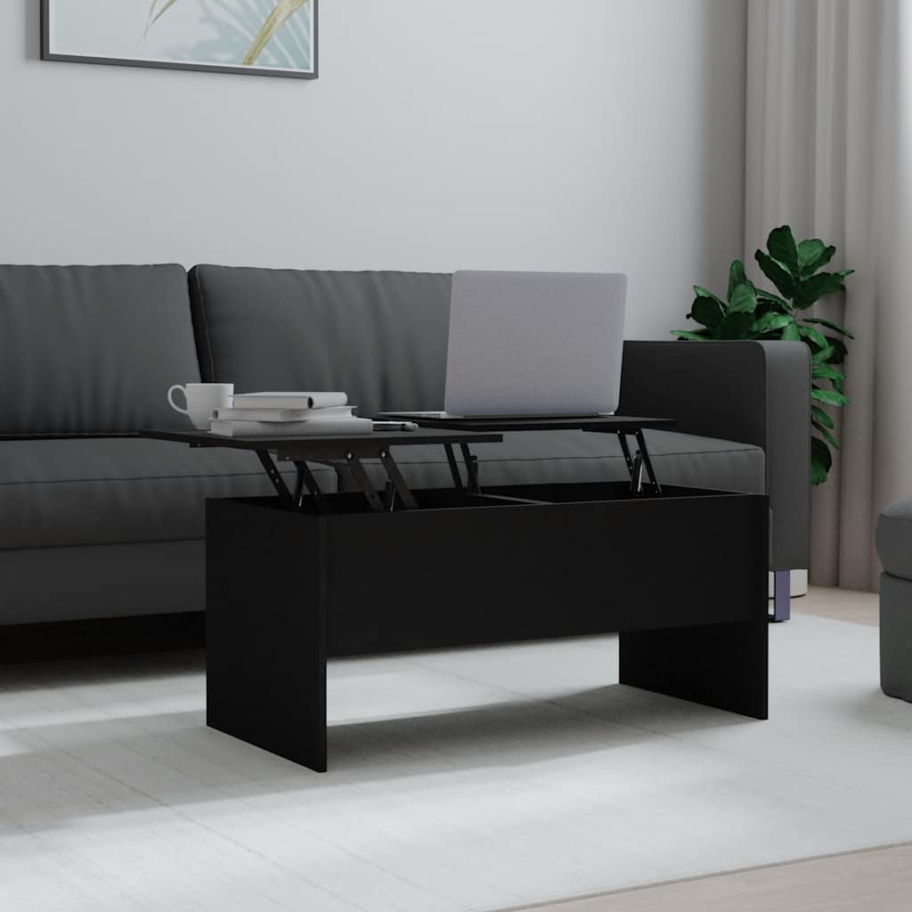 foto del prodotto tavolino da salotto nero 102x50,5x46,5 cm in legno multistrato