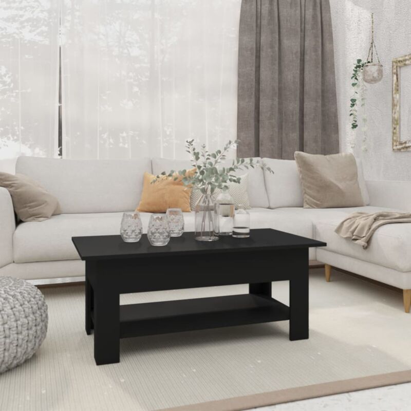 foto del prodotto tavolino da salotto nero 102x55x42 cm in truciolato - vidaxl