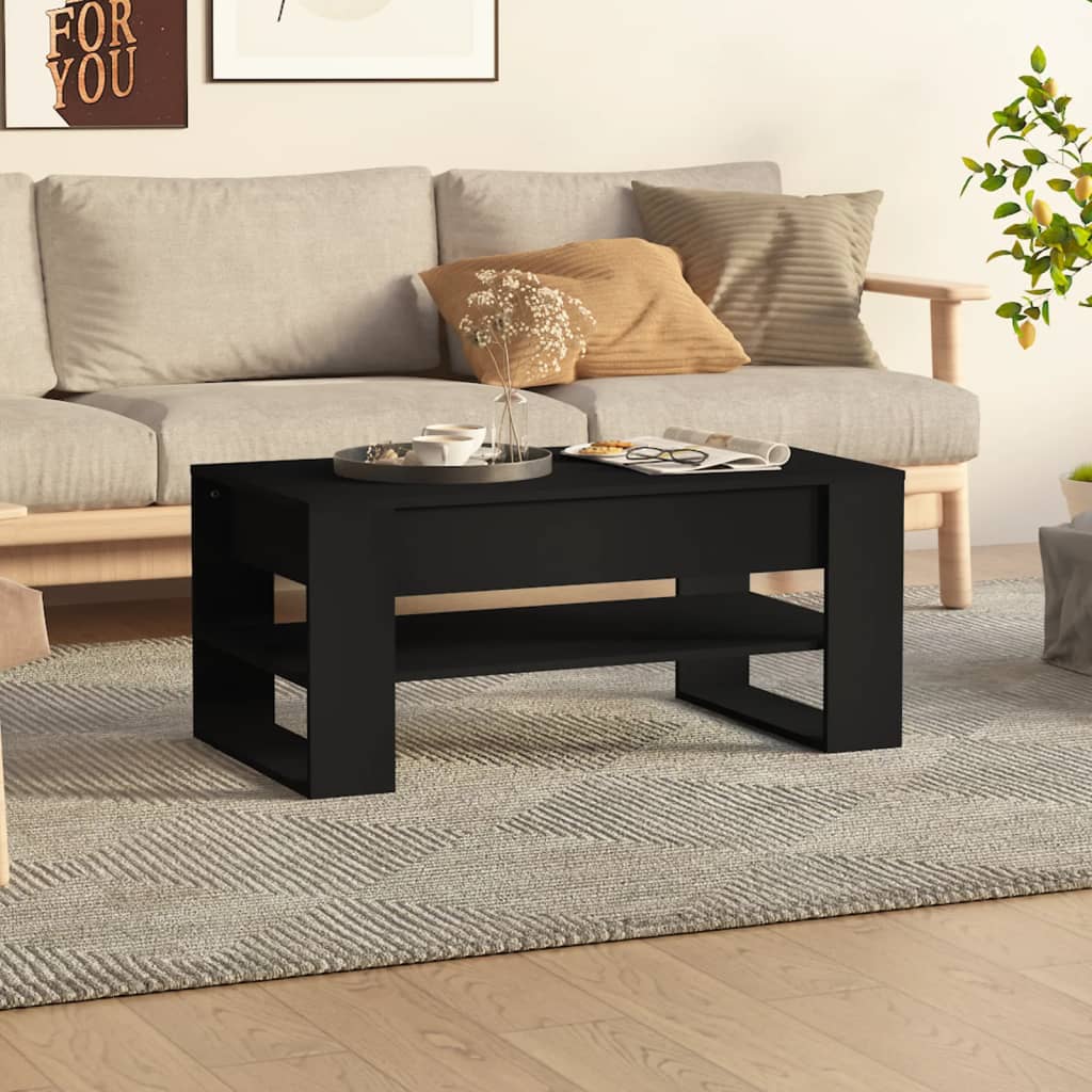 foto del prodotto tavolino da salotto nero 102x55x45 cm in legno multistrato cod mxl 71652