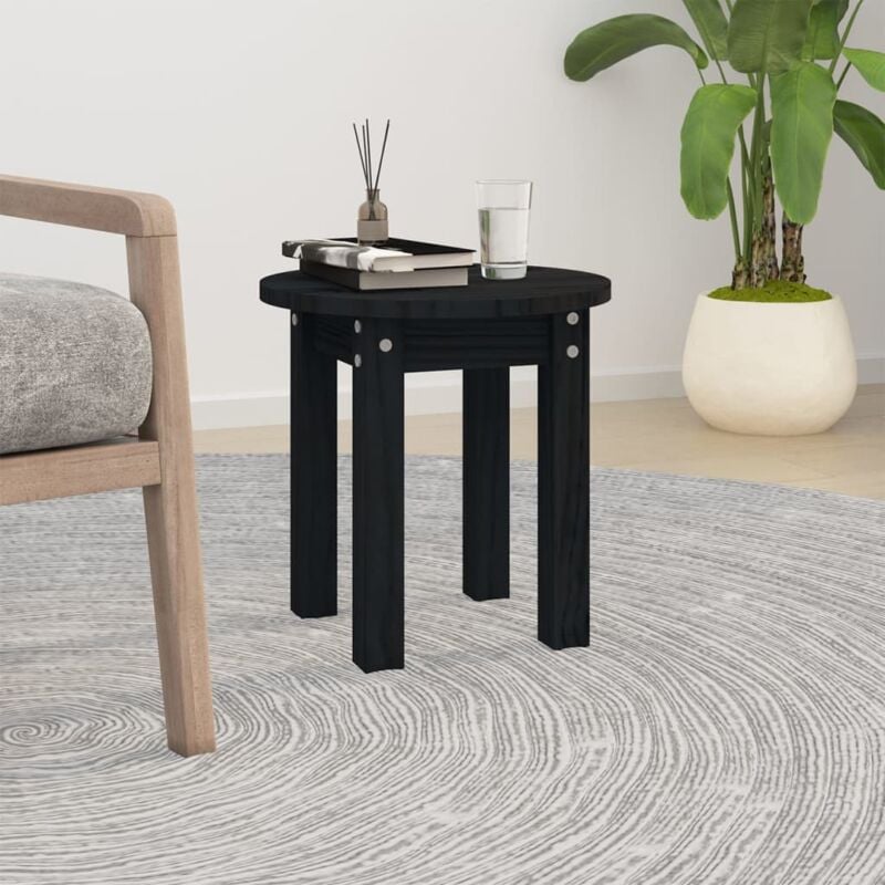 foto del prodotto tavolino da salotto nero 35x35 cm in legno massello di pino vidaxl