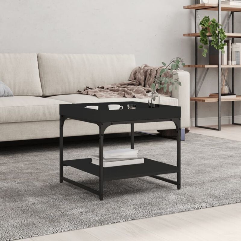 foto del prodotto tavolino da salotto nero 49,5x49,5x45 cm in legno multistrato vidaxl