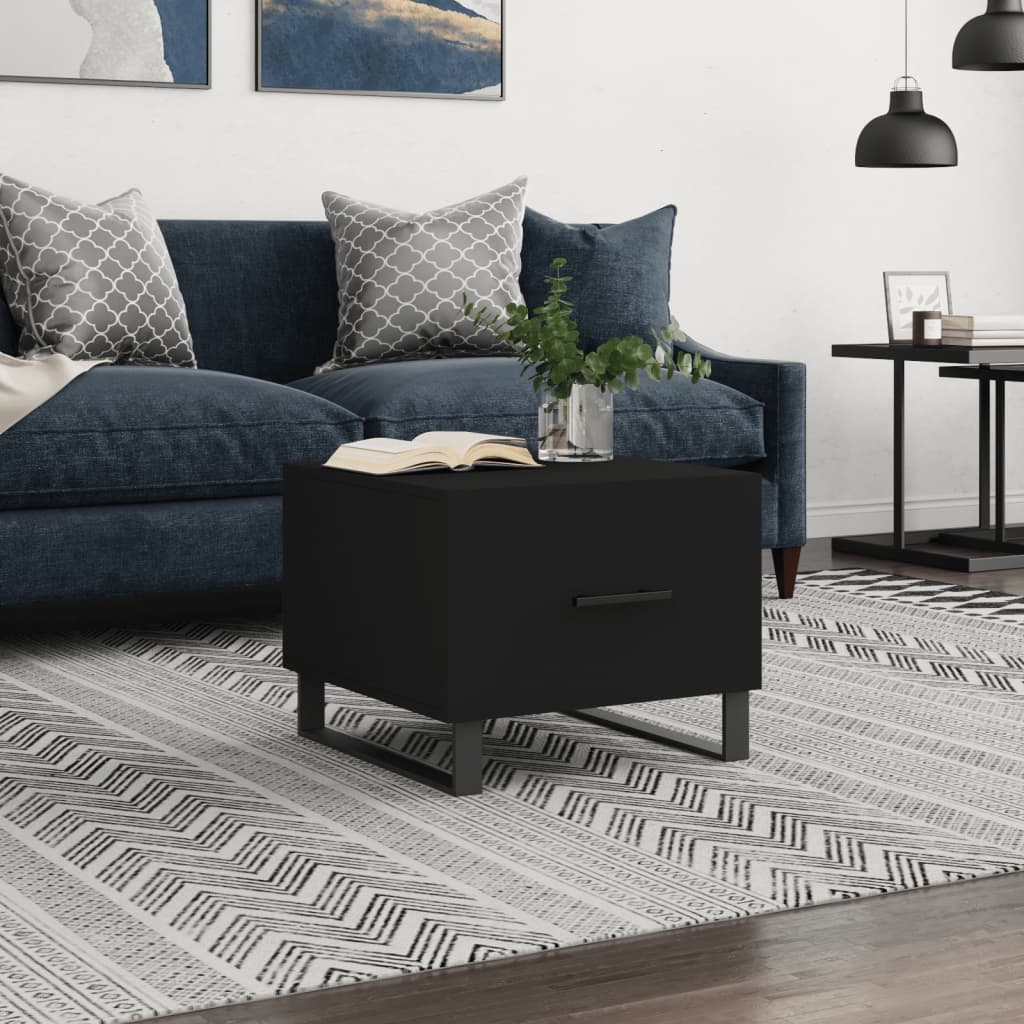 foto del prodotto tavolino da salotto nero 50x50x40 cm in legno multistratocod mxl 79447