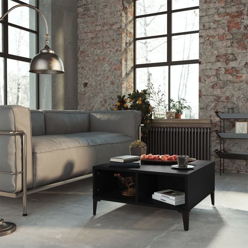 foto del prodotto tavolino da salotto nero 60x60x30 cm in legno multistrato vidaxl
