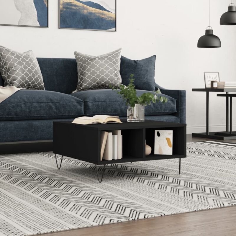 foto del prodotto tavolino da salotto nero 60x60x30 cm in legno multistrato vidaxl
