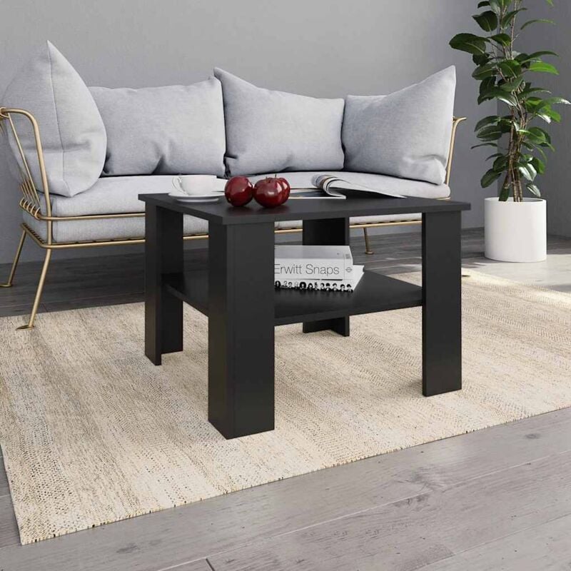 foto del prodotto tavolino da salotto nero 60x60x42 cm in legno multistrato vidaxl