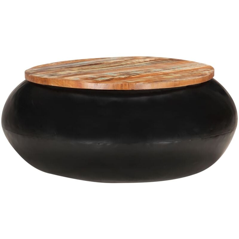 foto del prodotto tavolino da salotto nero 68x68x30 cm legno di recupero vidaxl