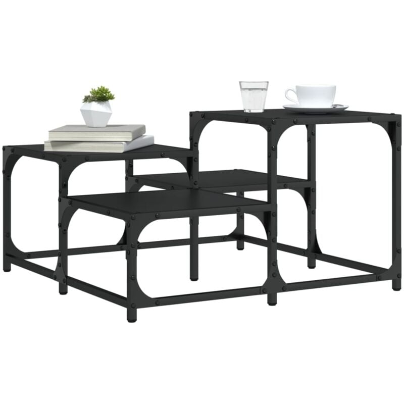 foto del prodotto tavolino da salotto nero 68x68x40 cm in legno multistrato vidaxl
