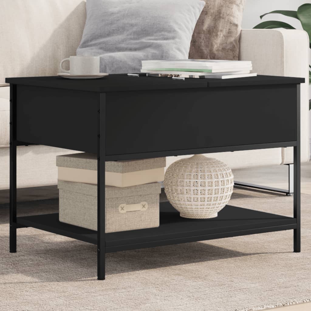 foto del prodotto tavolino da salotto nero 70x50x50cm legno multistrato metallocod mxl 112258