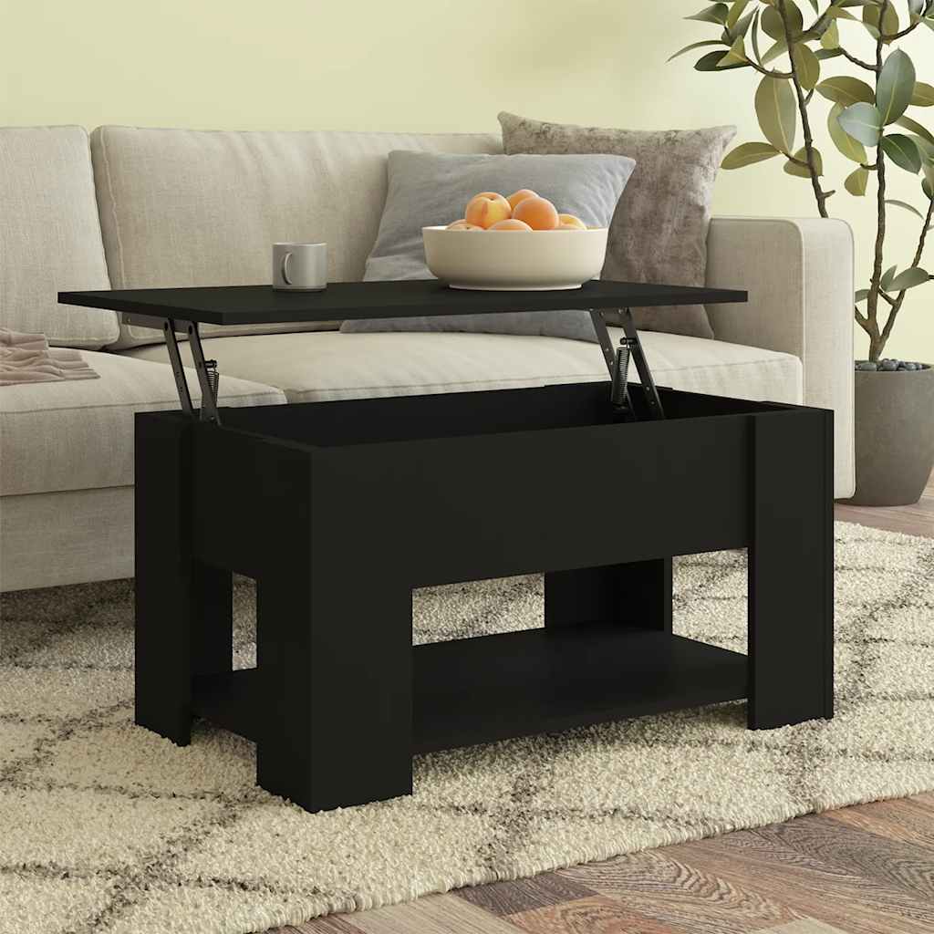 foto del prodotto tavolino da salotto nero 79x49x41 cm in legno multistrato vidaxl
