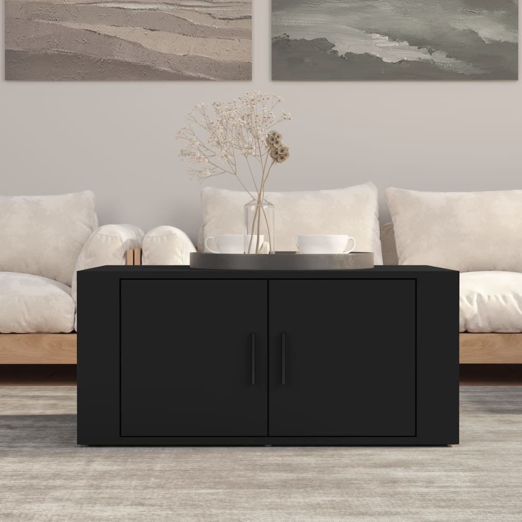 foto del prodotto tavolino da salotto nero 80x50x36 cm in legno multistrato