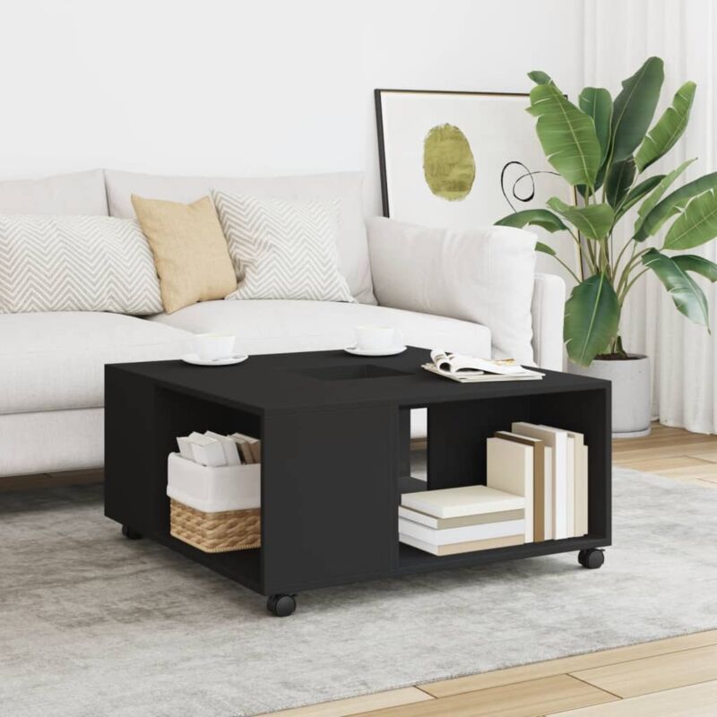 foto del prodotto tavolino da salotto nero 80x80x40 cm in legno multistrato vidaxl