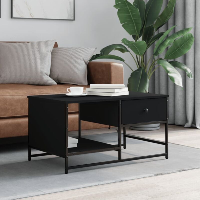 foto del prodotto tavolino da salotto nero 85,5x51x45 cm in legno multistrato vidaxl