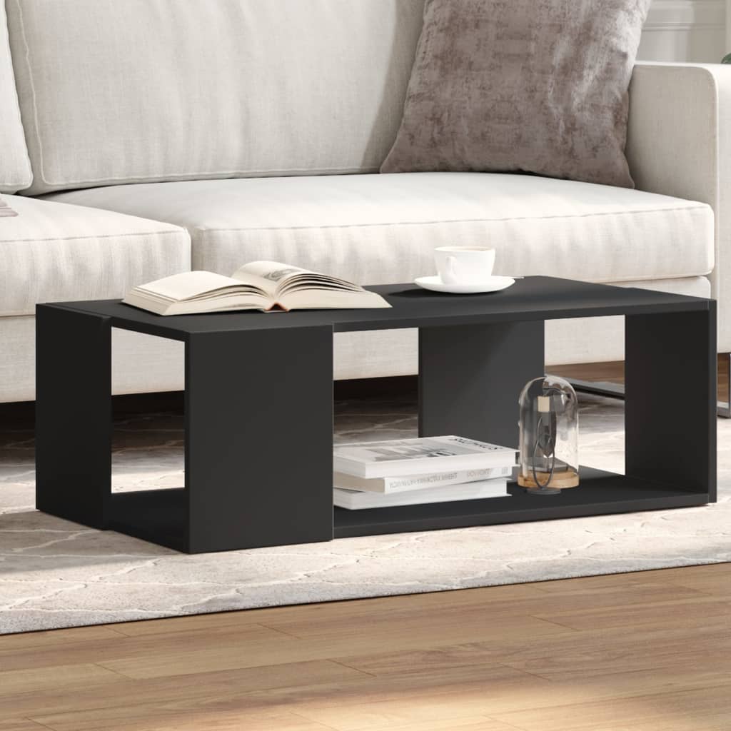 foto del prodotto tavolino da salotto nero 89,5x48x30 cm in legno multistrato