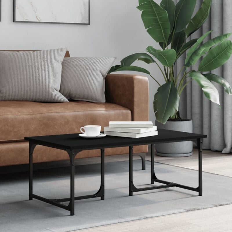 foto del prodotto tavolino da salotto nero 90x50x35 cm in legno multistrato vidaxl