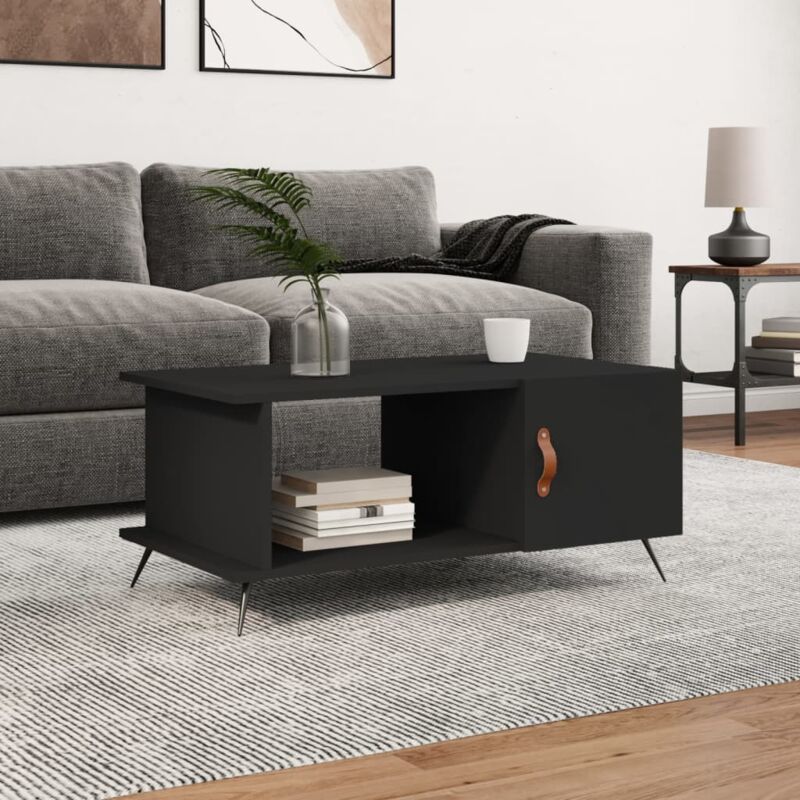 foto del prodotto tavolino da salotto nero 90x50x40 cm in legno multistrato - vidaxl