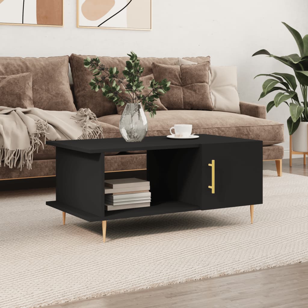 foto del prodotto tavolino da salotto nero 90x50x40 cm in legno multistratocod mxl 127617