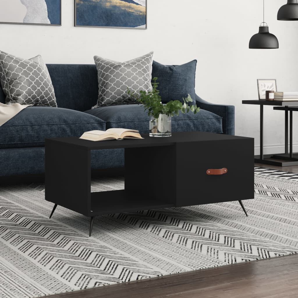 foto del prodotto tavolino da salotto nero 90x50x40 cm in legno multistratocod mxl 79682