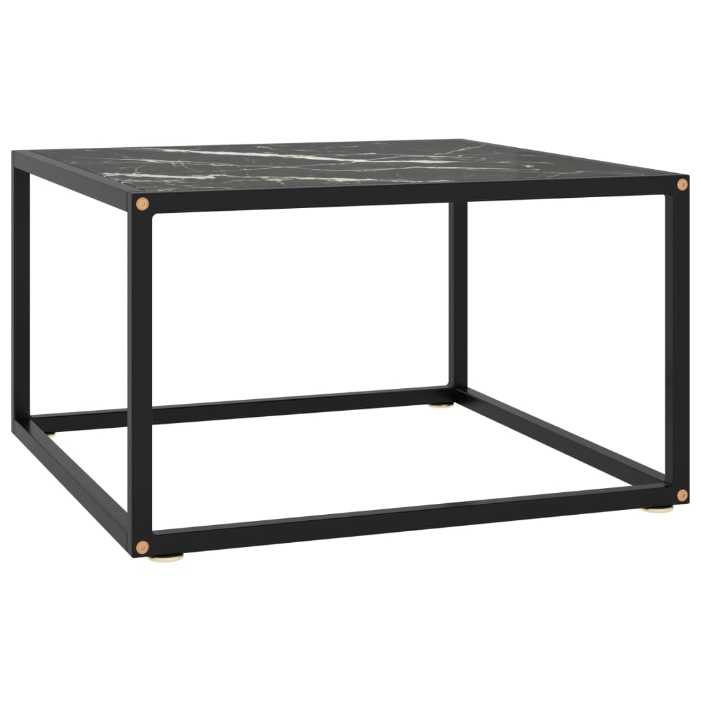 foto del prodotto tavolino da salotto nero con vetro marmo nero 60x60x35 cm cod mxl 13371
