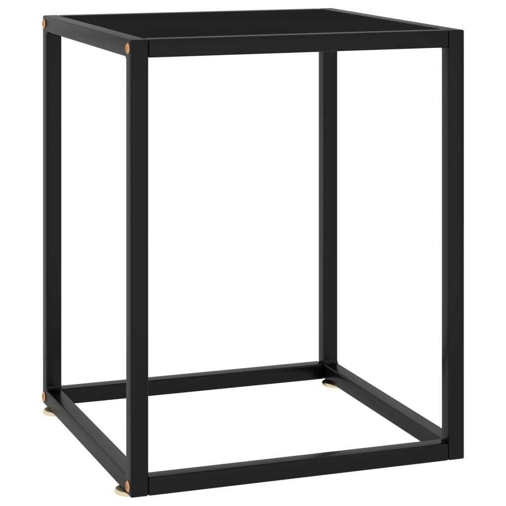 foto del prodotto tavolino da salotto nero con vetro nero 40x40x50 cm cod mxl 55165