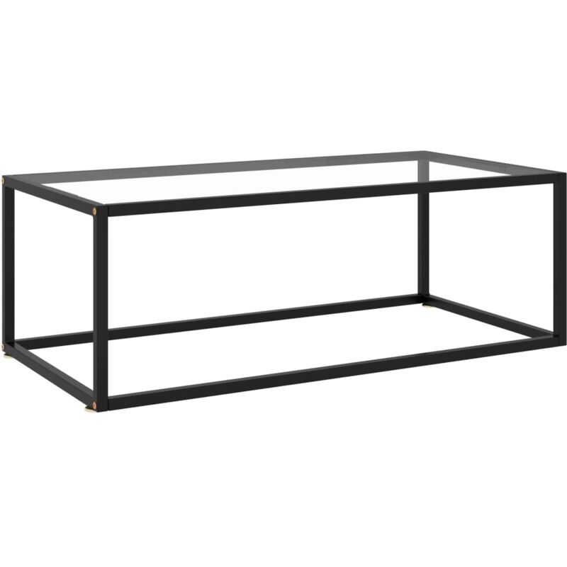 foto del prodotto tavolino da salotto nero con vetro temperato 100x50x35 cm vidaxl