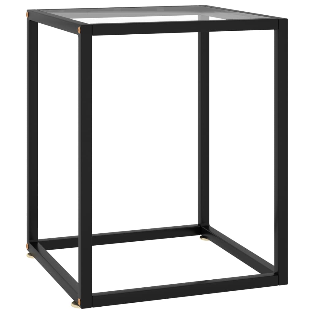 foto del prodotto tavolino da salotto nero con vetro temperato 40x40x50 cm cod mxl 55933