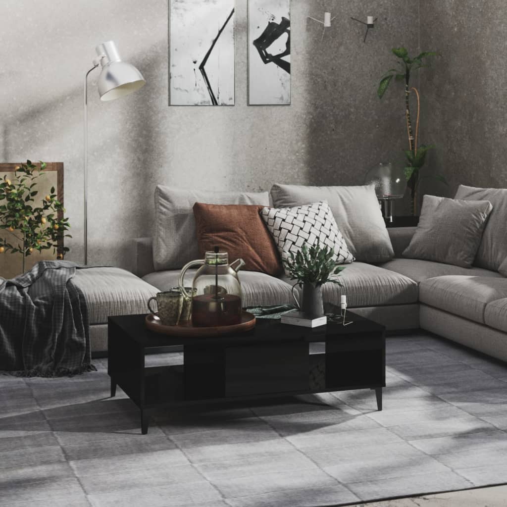 foto del prodotto tavolino da salotto nero lucido 103,5x60x35 cm in truciolato cod mxl 17711