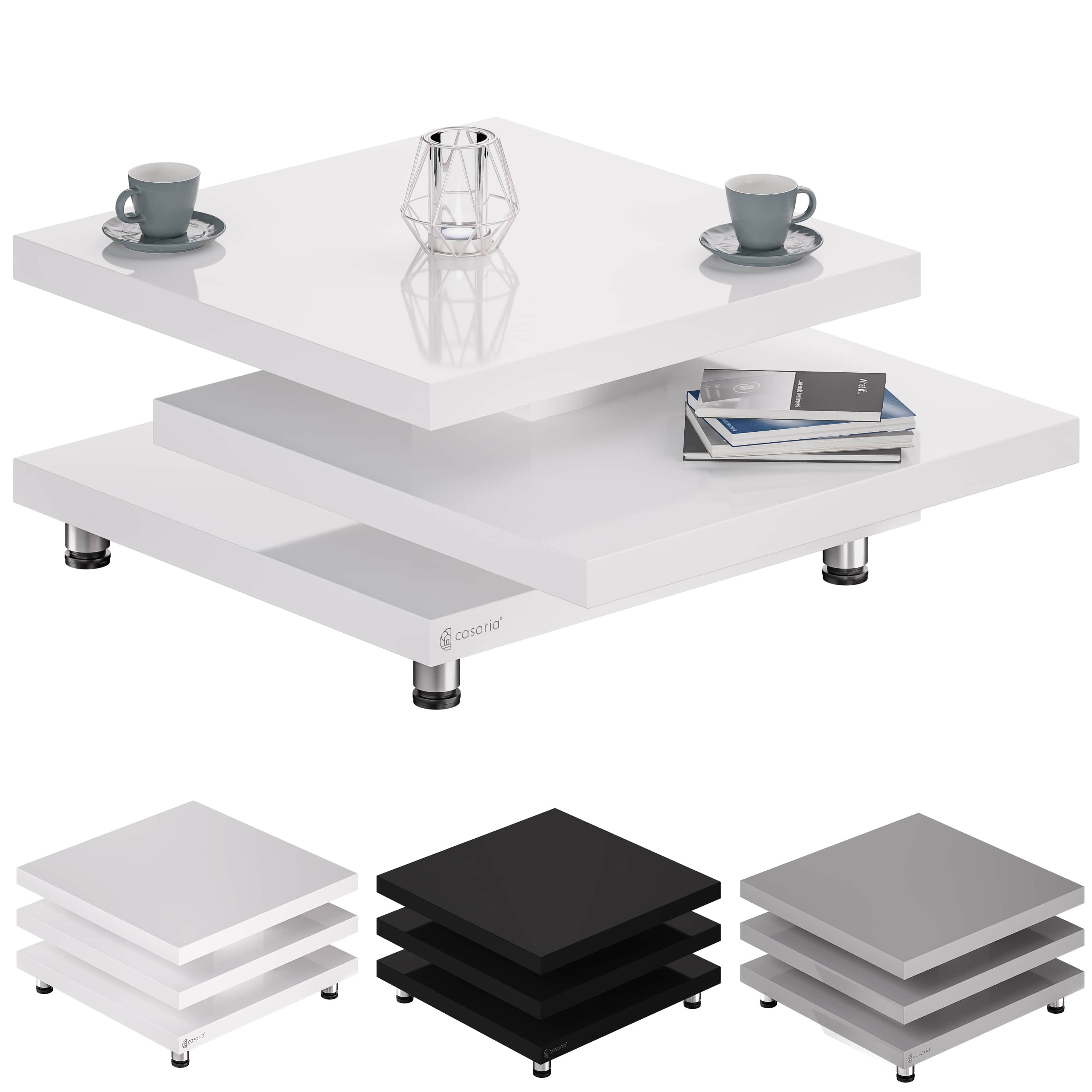 foto del prodotto tavolino da salotto new york bianco 72x72cm