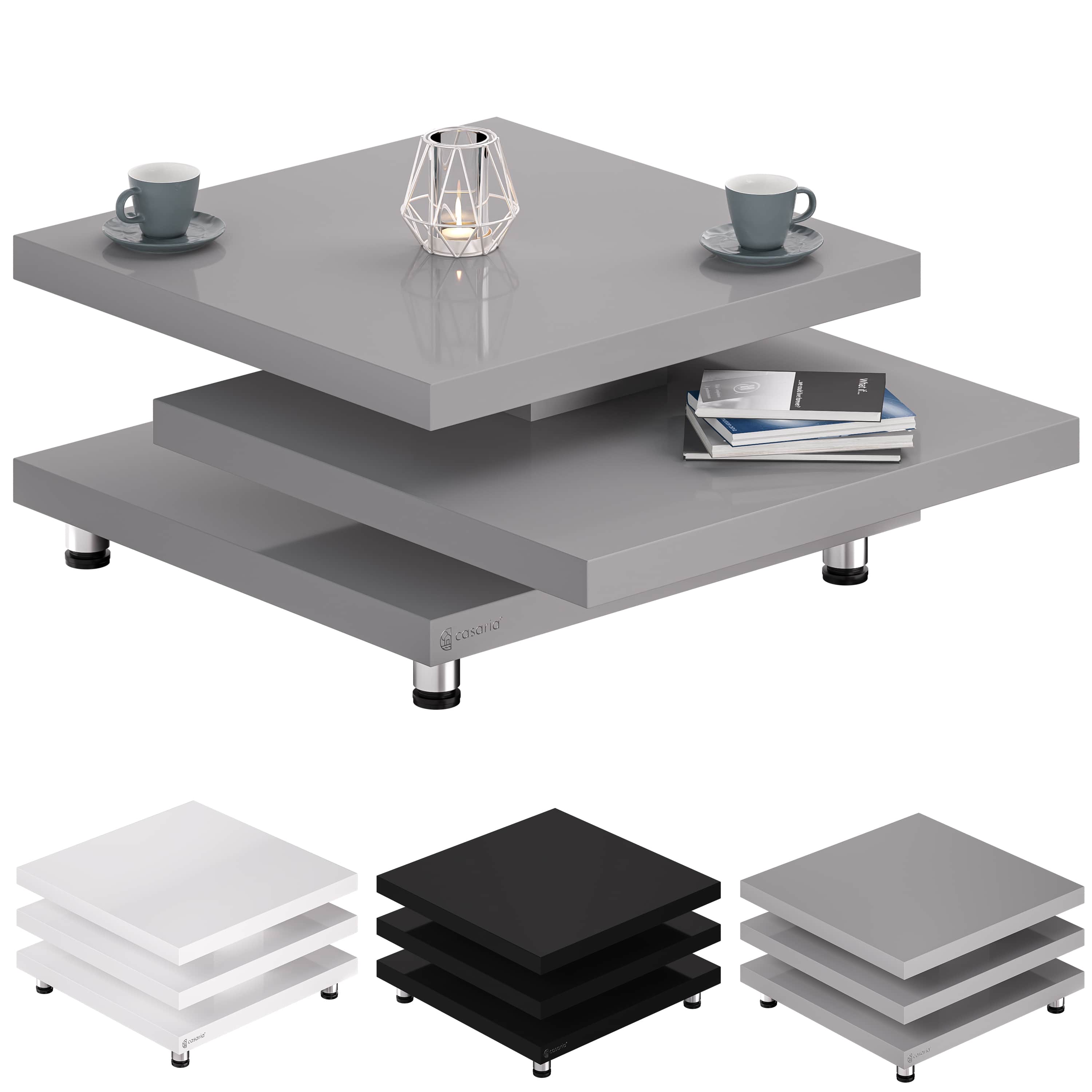 foto del prodotto tavolino da salotto new york grigio 72x72cm