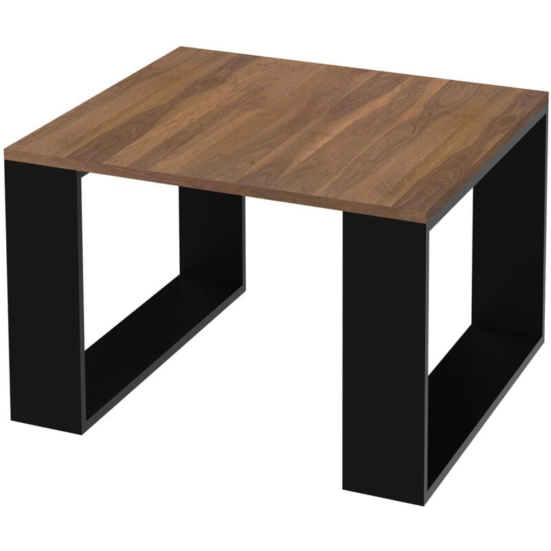 foto del prodotto tavolino da salotto quadrato 65 x 65 x 40 cm aspetto noce nero tavolo basso in truciolato rivestito in melamina per soggiorno divano ufficio lounge