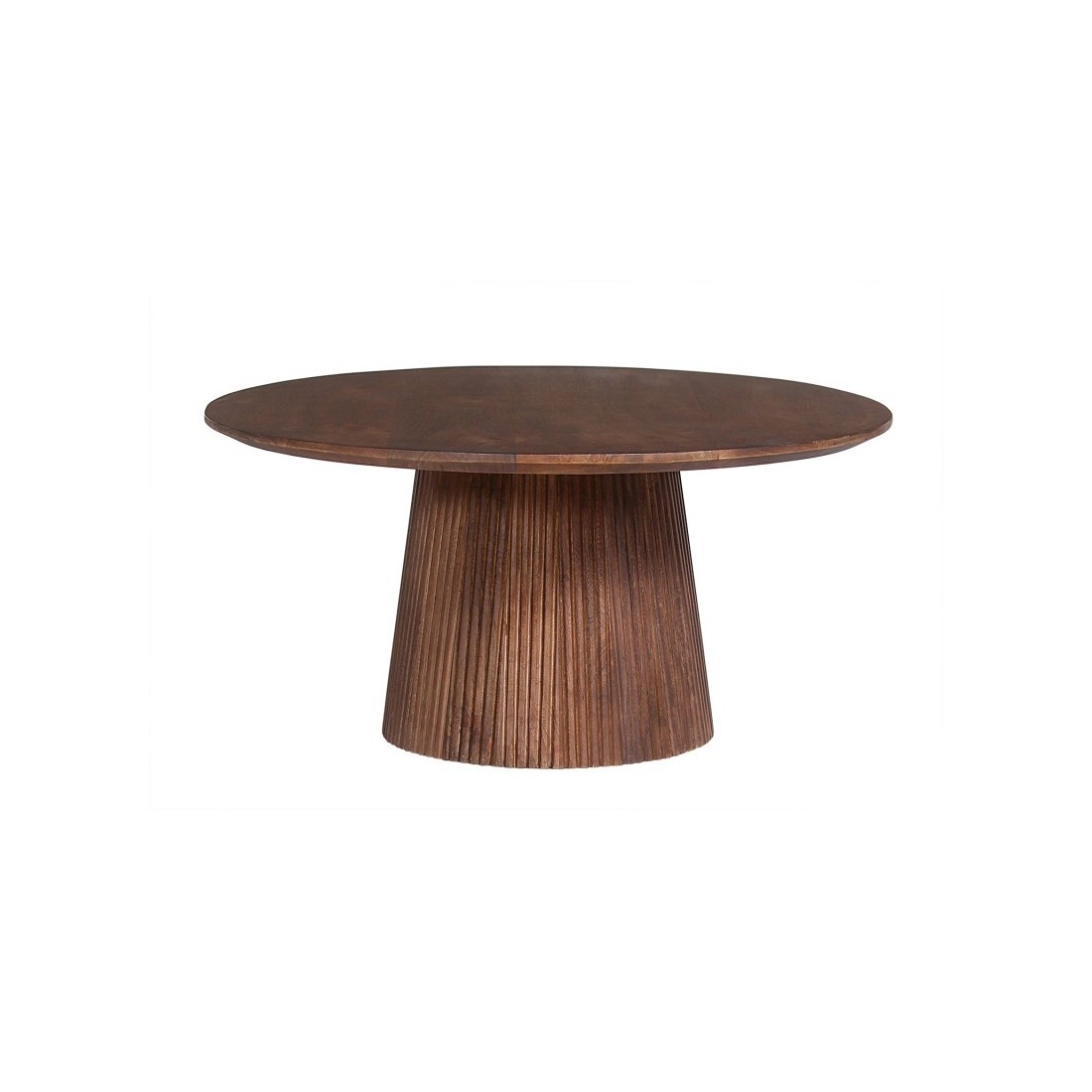 foto del prodotto tavolino da salotto rotondo collezione rimbaud effetto legno marrone chiaro diametro 80 cm