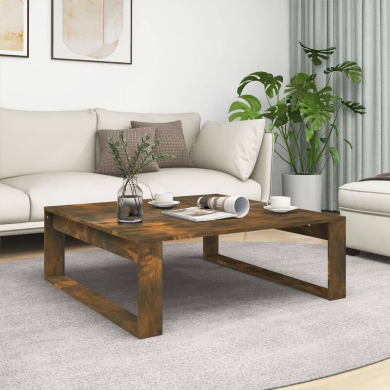 foto del prodotto tavolino da salotto rovere fumo 100x100x35 cm legno multistrato vidaxl