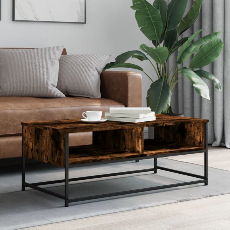 foto del prodotto tavolino da salotto rovere fumo 100x51x40 cm legno multistrato vidaxl